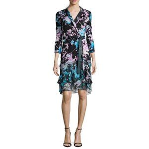 Diane von Furstenberg Cathy Floral Daze Silk Wrap Dress Size 4 S DVF